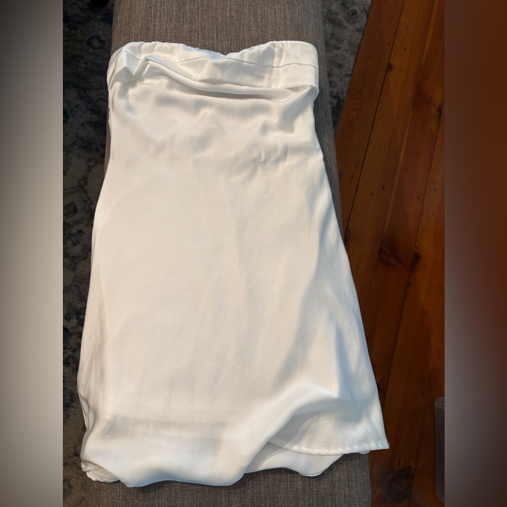 Princess Polly white satin strapless dress nwot size 4